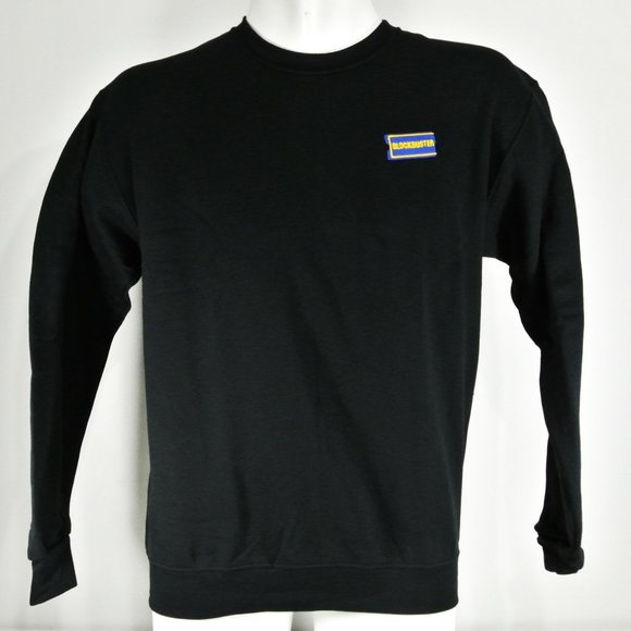BLOCKBUSTER VIDEO VIntage Black Sweatshirt Employee Uniform Shirt Size M Medium - Picture 4 of 9